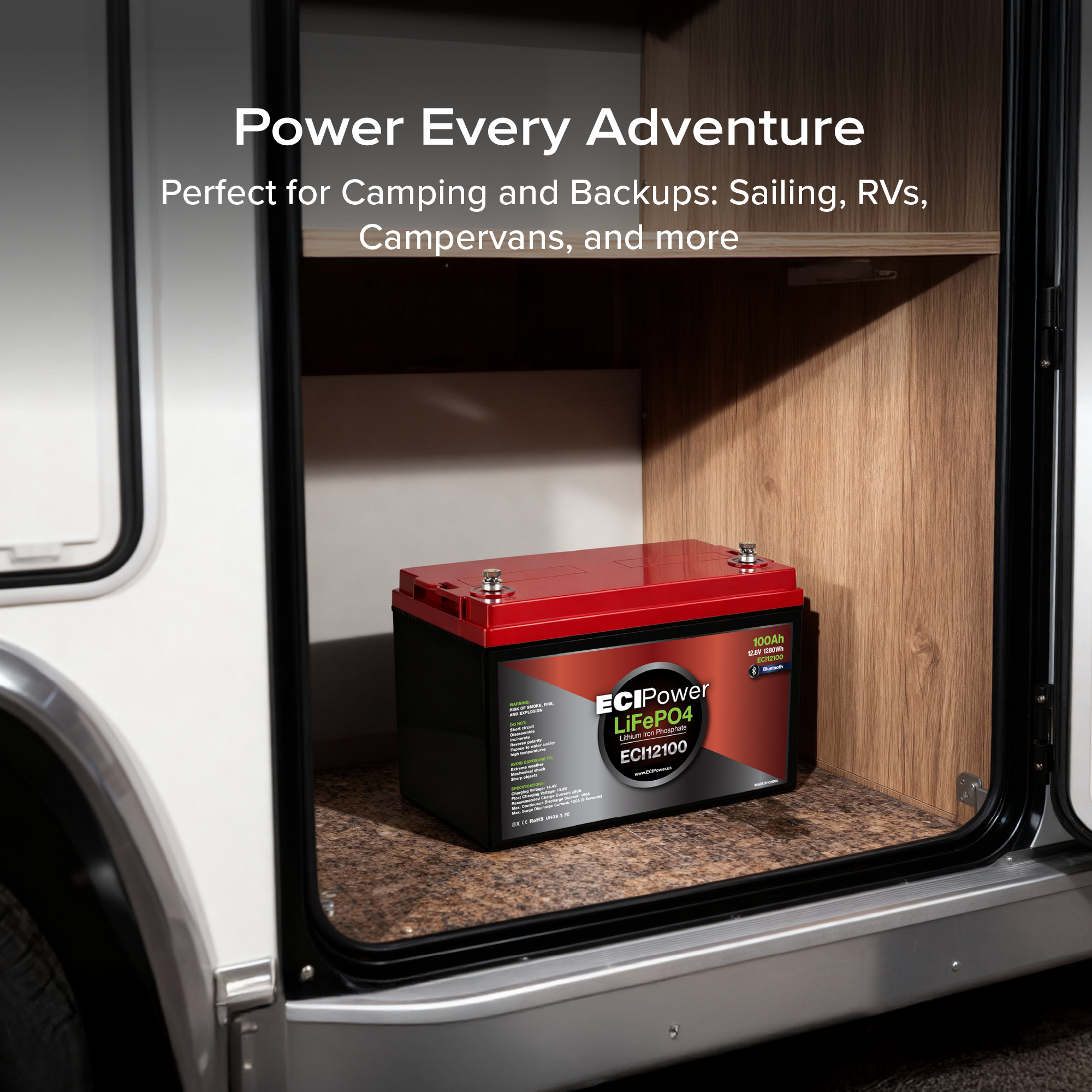 12V 100Ah - LiFePO4 Battery Bluetooth