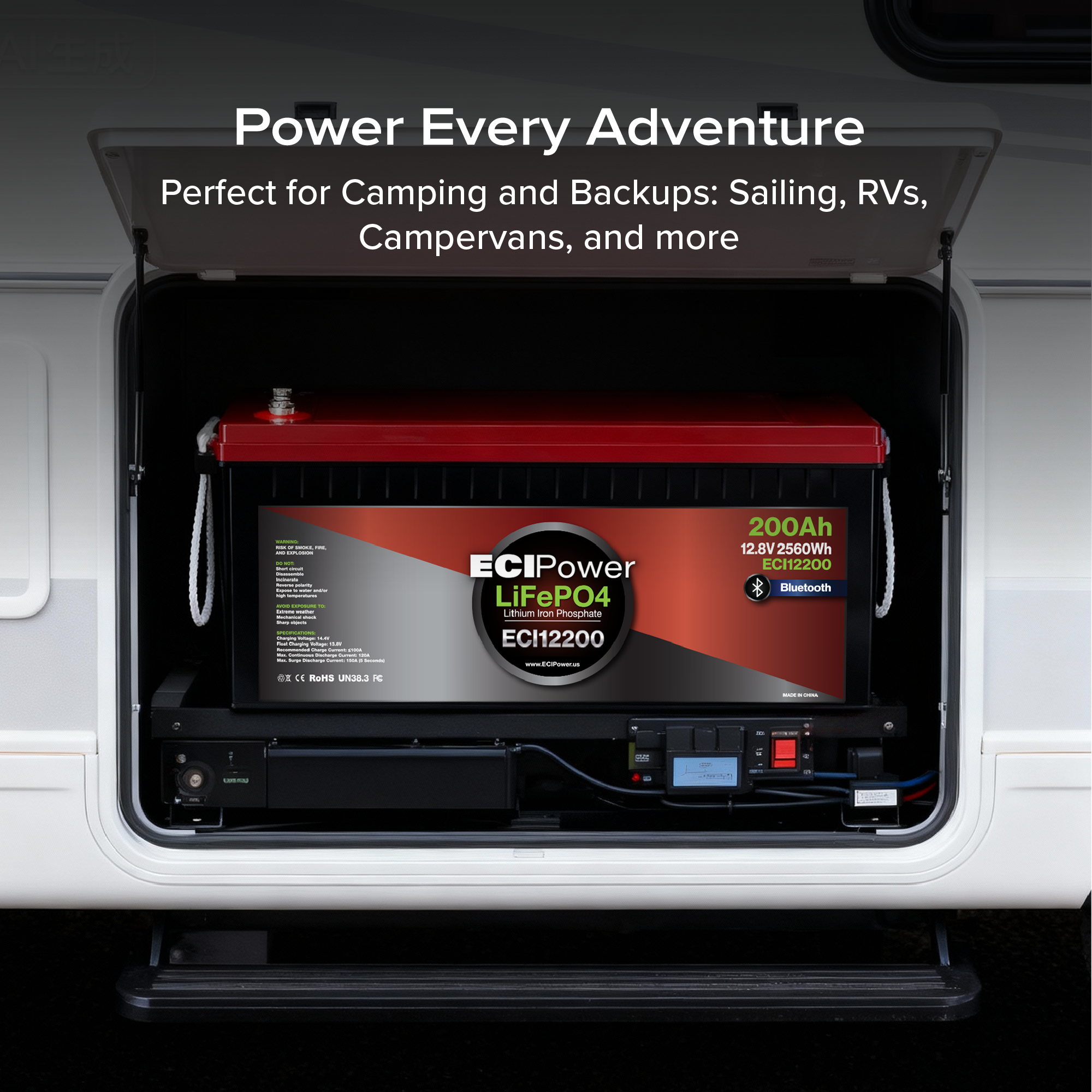 12V 200Ah - LiFePO4 Battery Bluetooth