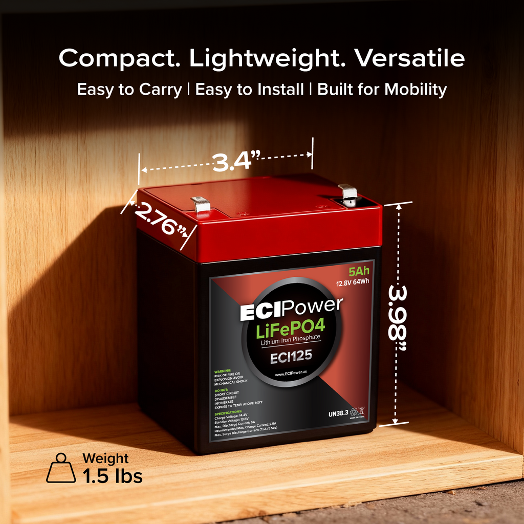 12V 5Ah - LiFePO4 Battery