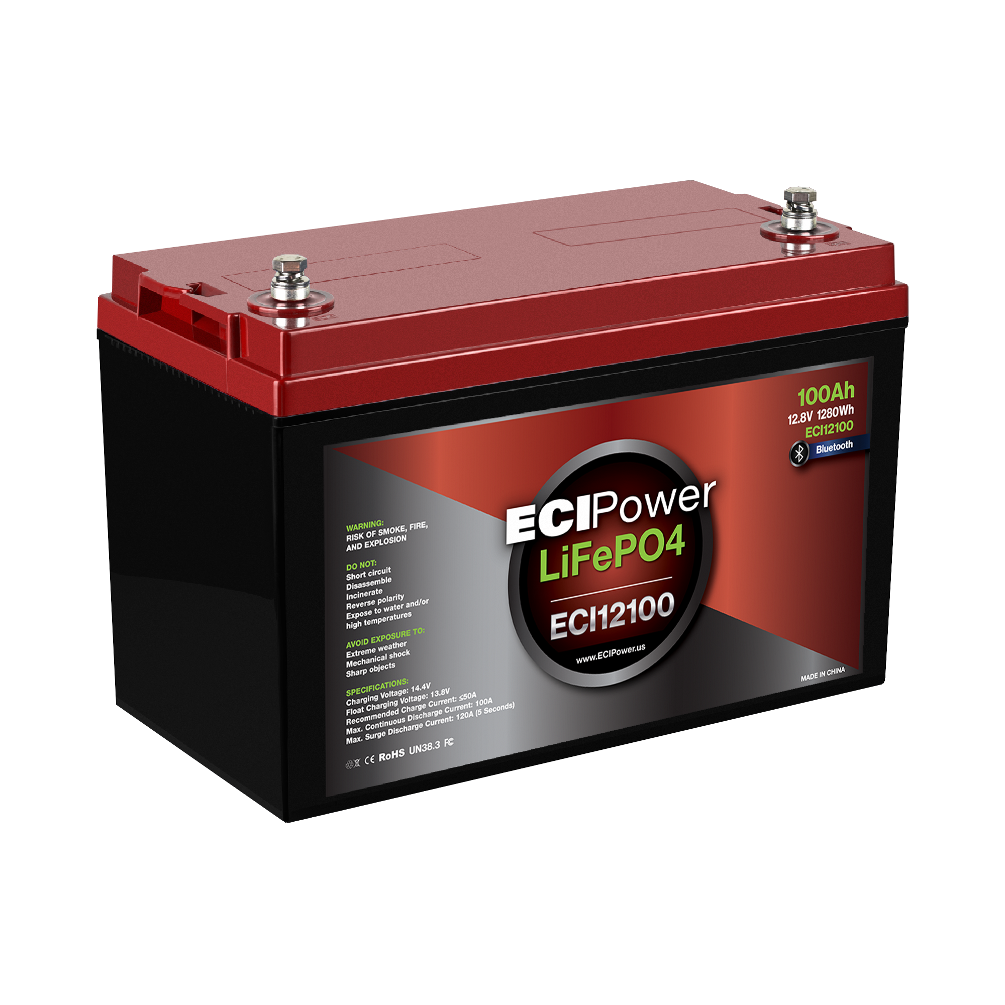 12V 100Ah - LiFePO4 Battery Bluetooth