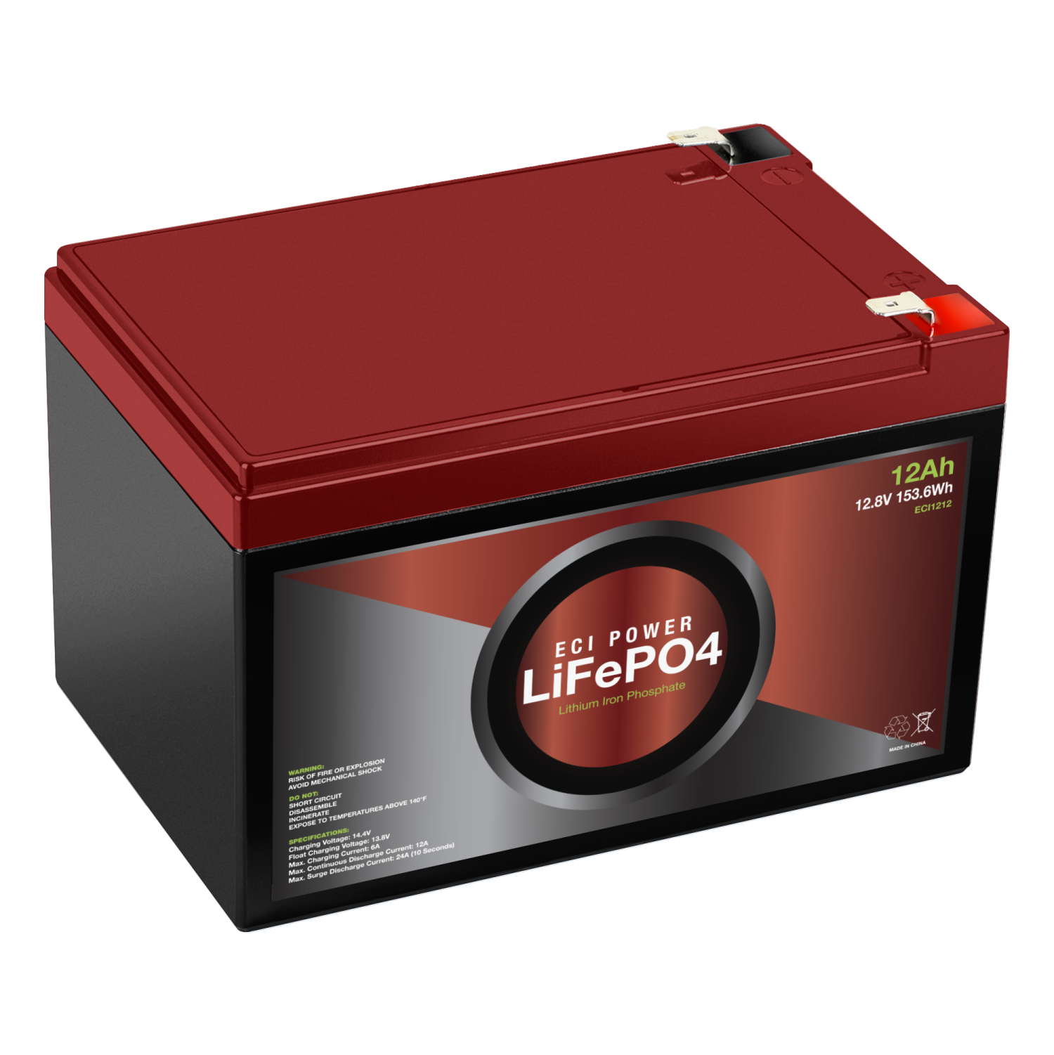 12V 12Ah - LiFePO4 Battery