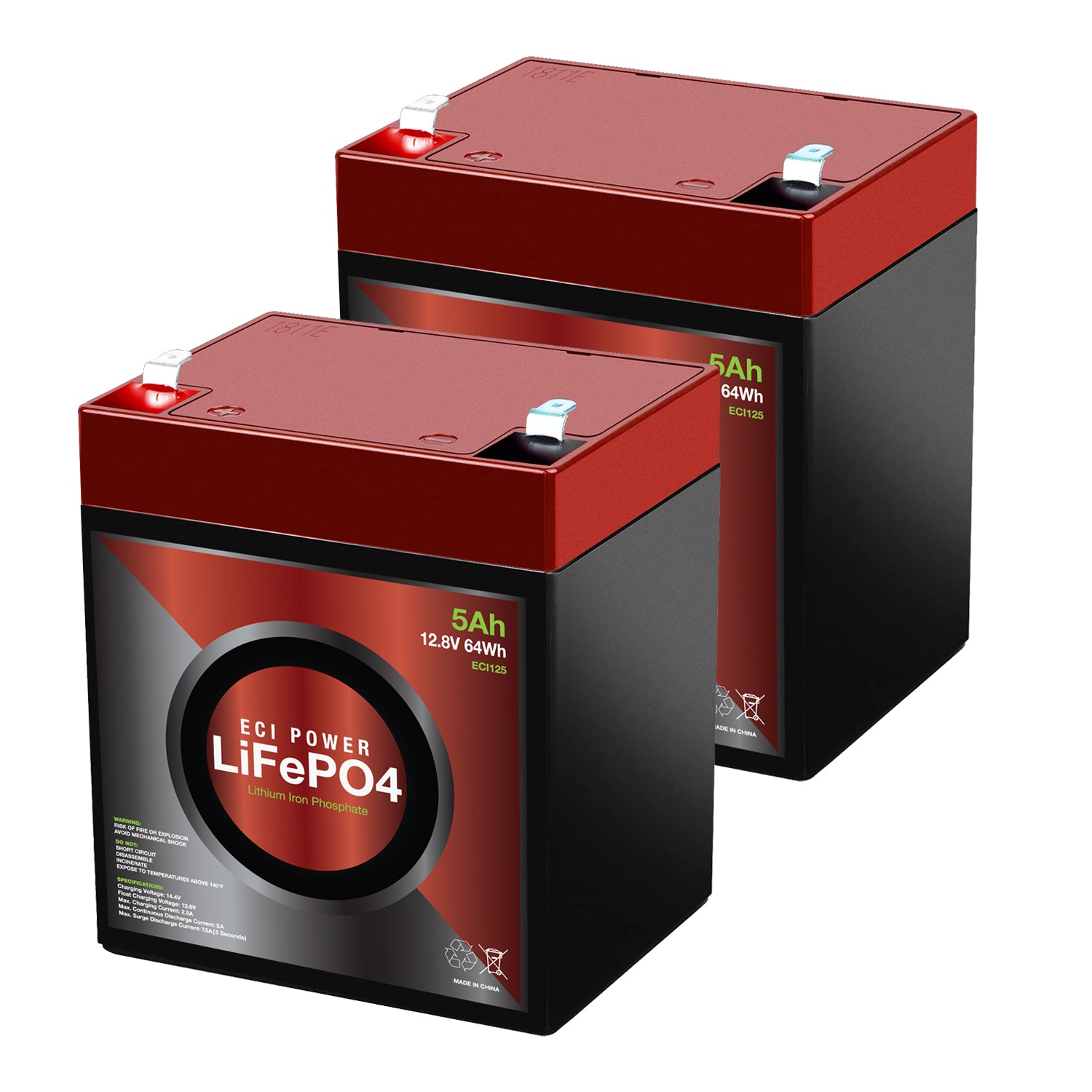 12V 5Ah - LiFePO4 Battery