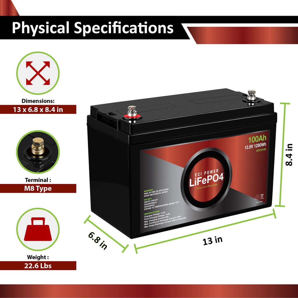 12V 100Ah - LiFePO4 Battery
