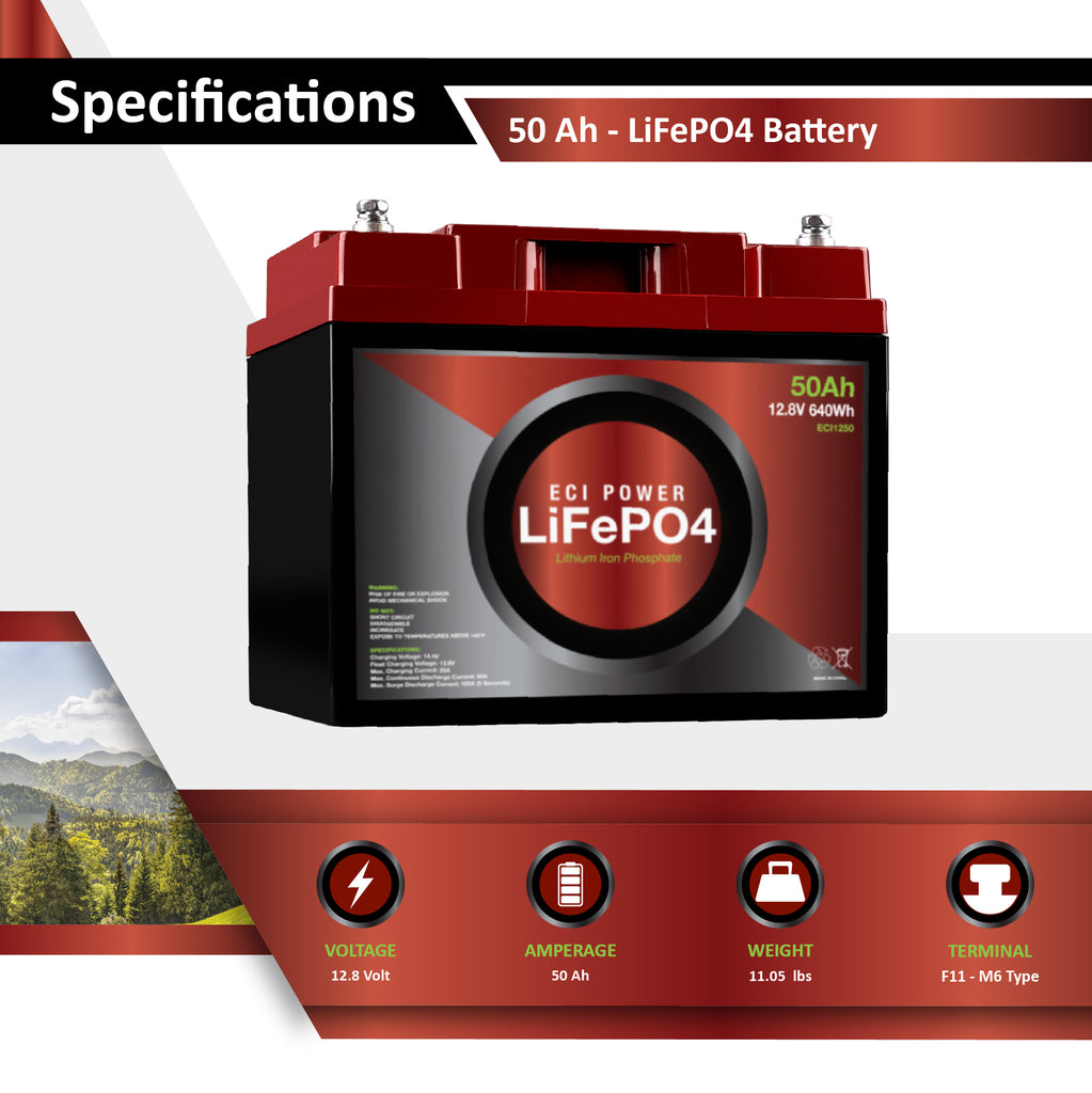12V 50Ah - LiFePO4 Battery – ECI Power